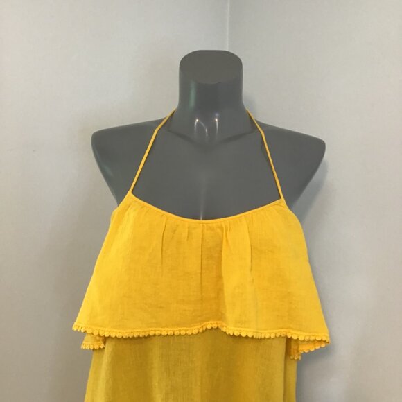 Kate Spade Golden Yellow Halter Dress Size M - Picture 2 of 10